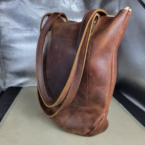 Cageless Birds Brown Leather Shoulder Bag Tote - Picture 7 of 13